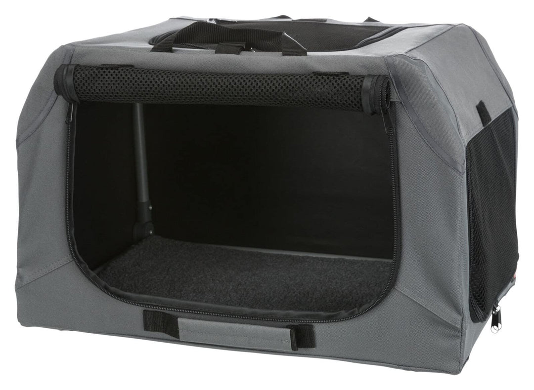 Trixie soft kennel easy reisbench grijs (95X69X63