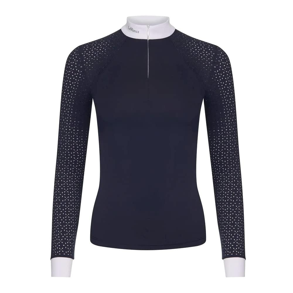 LeMieux Olivia Damen Show Shirt Langarm - Marineblau 32 Marineblau, 32 Marineblau