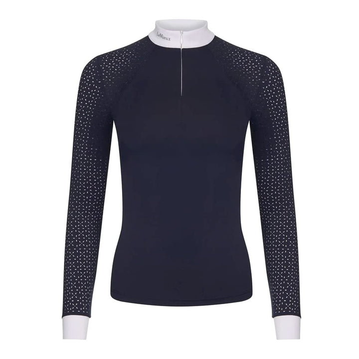LeMieux Olivia Damen Show Shirt Langarm - Marineblau 32 Marineblau, 32 Marineblau