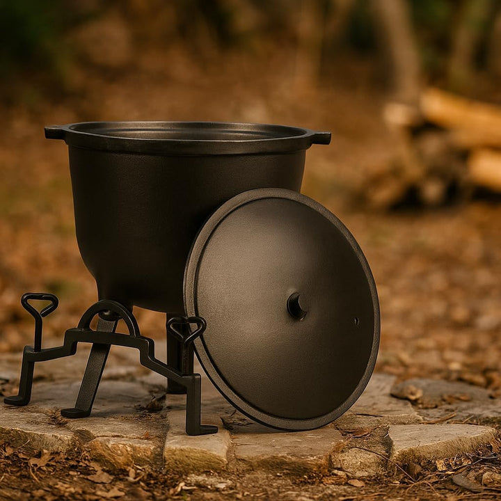 Valle Verde Kessel, Feuertopf, Gulaschkessel, Schmortopf, Jagdkessel, Dutch Oven - Auf 3 Füssen, Mit
