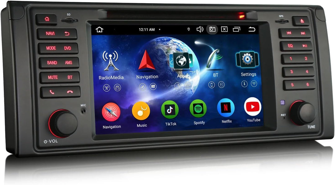 Erisin Android 14 4GB RAM+64GB ROM 8-Kern DVD Autoradio GPS Navi für BMW 5er E39 M5 7 Zoll Touchscre