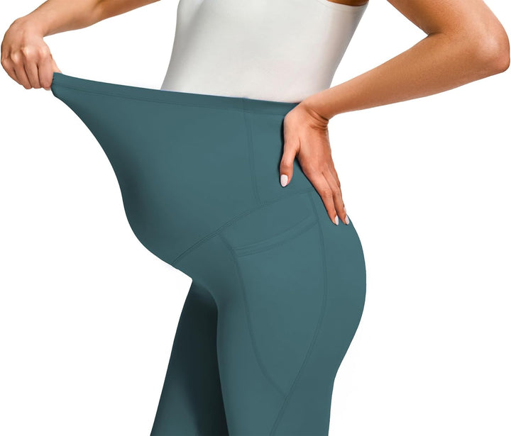 JOYSPELS Umstandsleggings über dem Bauch mit Taschen, Nicht durchsichtig, Workout-Schwangerschafts-L