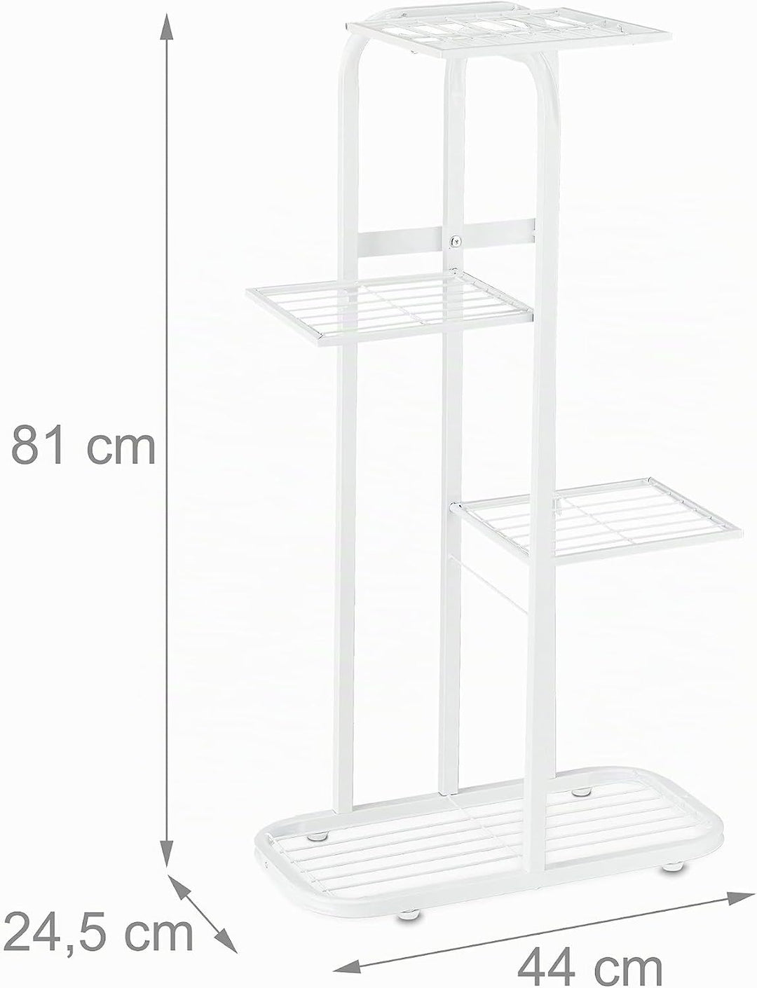 Relaxdays Blumentreppe Metall, 4-stufige Blumenetagere, draussen &amp; drinnen, HBT: 81 x 44 x 24,5 cm,