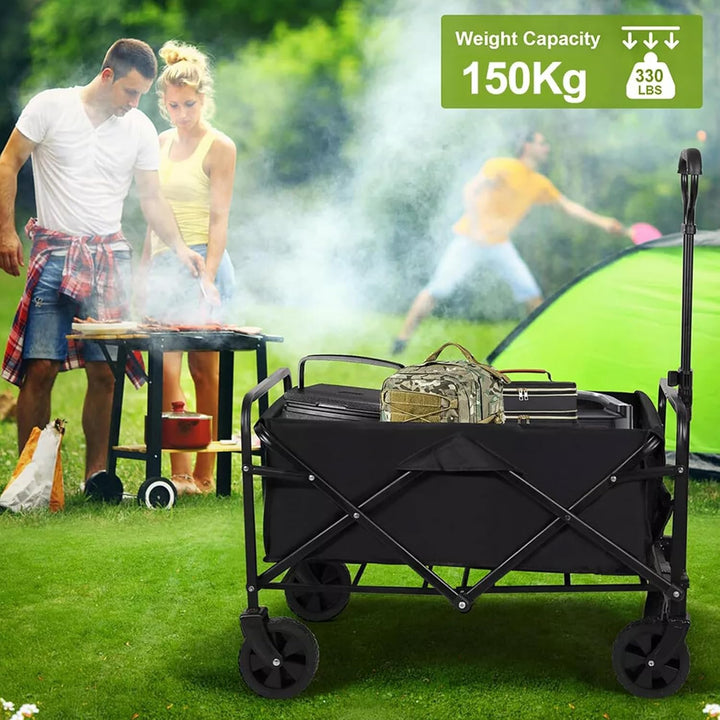 SOONHUA Bollerwagen Faltbar, 150kg Strandwagen, Oxford-Stoff | Robuster 150kg Transportwagen mit 12c