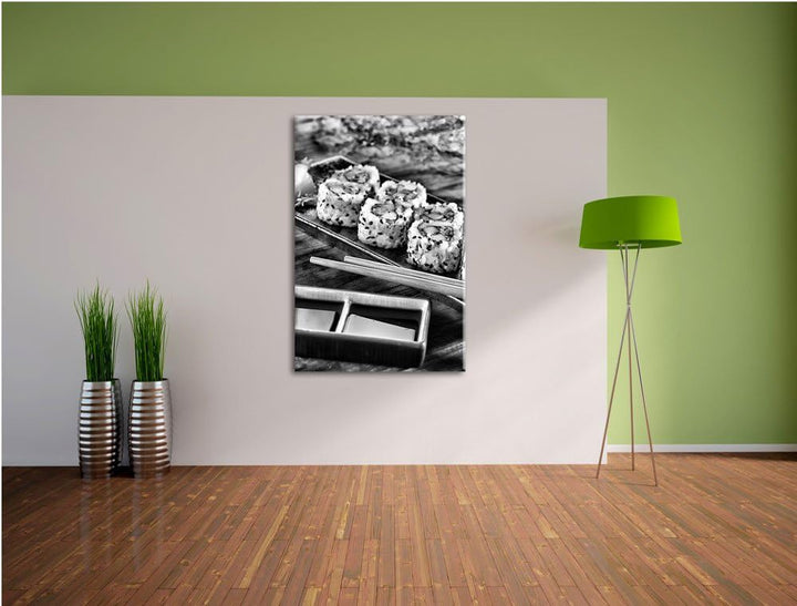 Pixxprint Delikate Inside Out Sushi Rollen als Leinwandbild/Grösse: 100x70 / Wandbild/Kunstdruck/fer