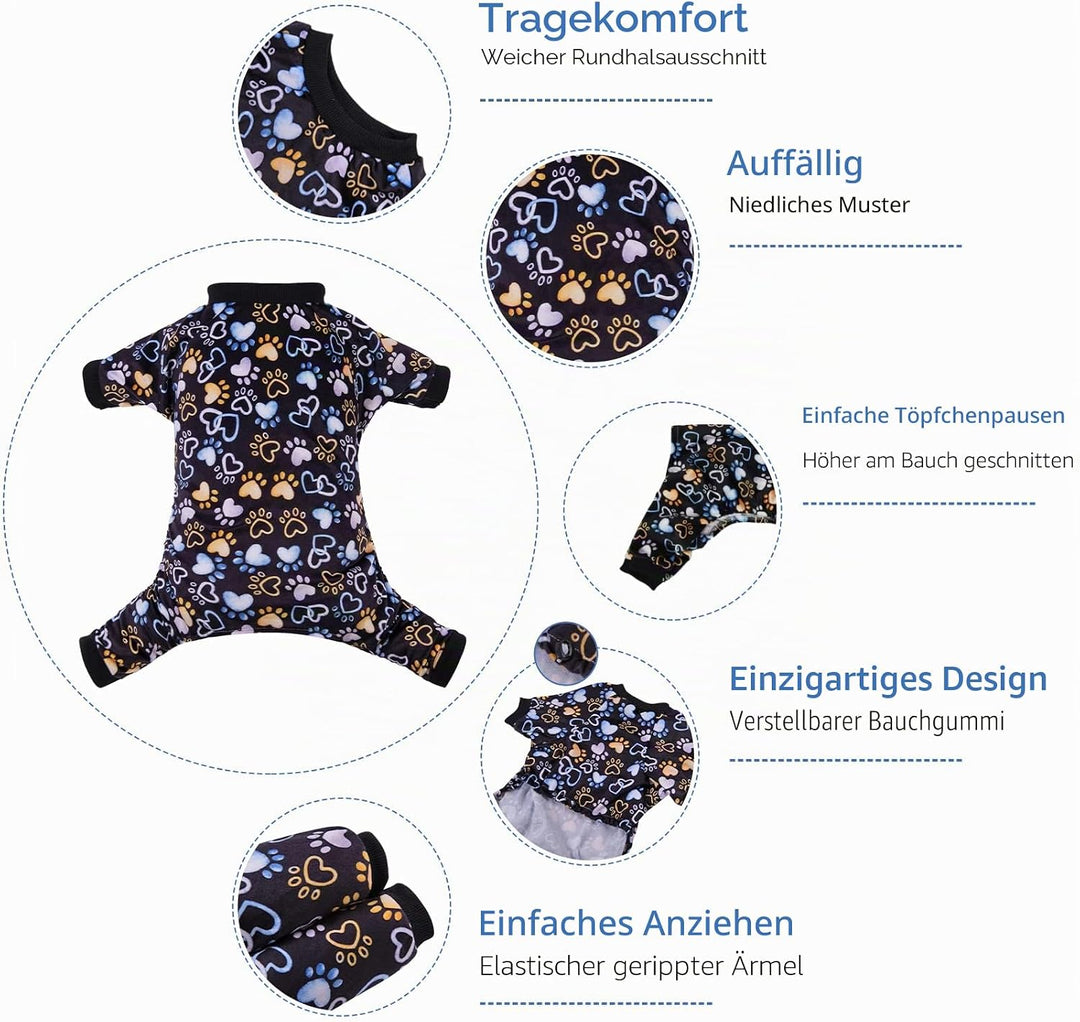 CuteBone Hund Pyjamas Kostüme Fleece Haustier Kleidung Welpen Onesie Winter Urlaub Cute Katze Jammie