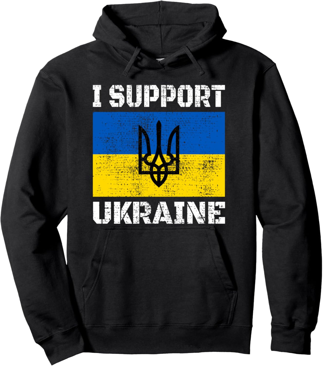 I Support Ukrainische Flagge für Herren und Damen, UKRAINE Pullover Hoodie