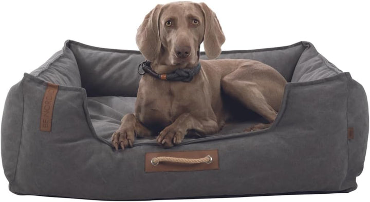 TRIXIE Hundebett BE Nordic Föhr 60x50 cm in dunkelgrau – eckiger Hundekorb für kleine & grosse Hunde