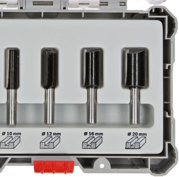 Bosch Professional 6tlg. Nutfräser Set (für Holz, für Oberfräsen mit 6 mm Schaft) 6 tlg. | Nutfräser
