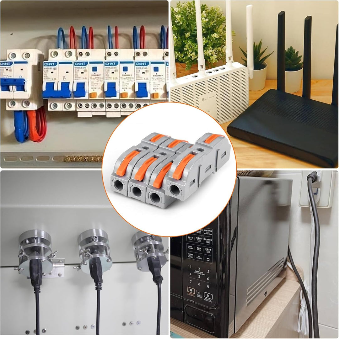 Kabelverbinder, 100 Stück Durchgangsverbinder, SPL-1 Kabelklemmen Elektro, 4mm² Leiter Klemme mit He