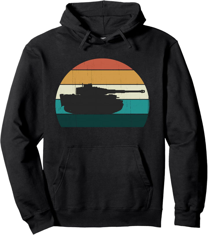 Vintage Tiger Panzer - World War 2 (WW2) History Retro Sunset Pullover Hoodie