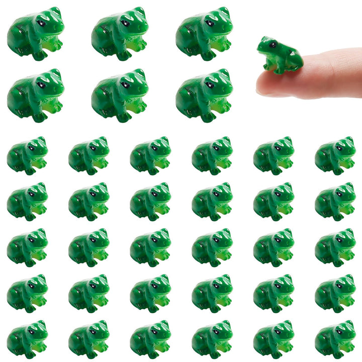Exasinine 50 Stück Mini-Frösche Harz Grün Frosch Miniaturfiguren Tiere Modell Feengarten Miniatur Mo