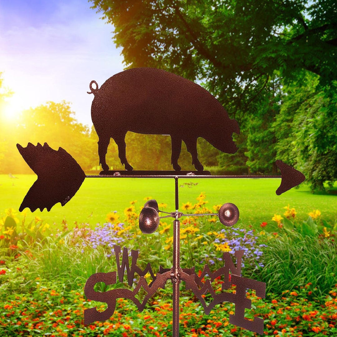 Edelstahl Metall Wetterfahnen, Schwein, Pferd Retro Bauernhof Szene Gartenflor Wetterfahnen, dekorat