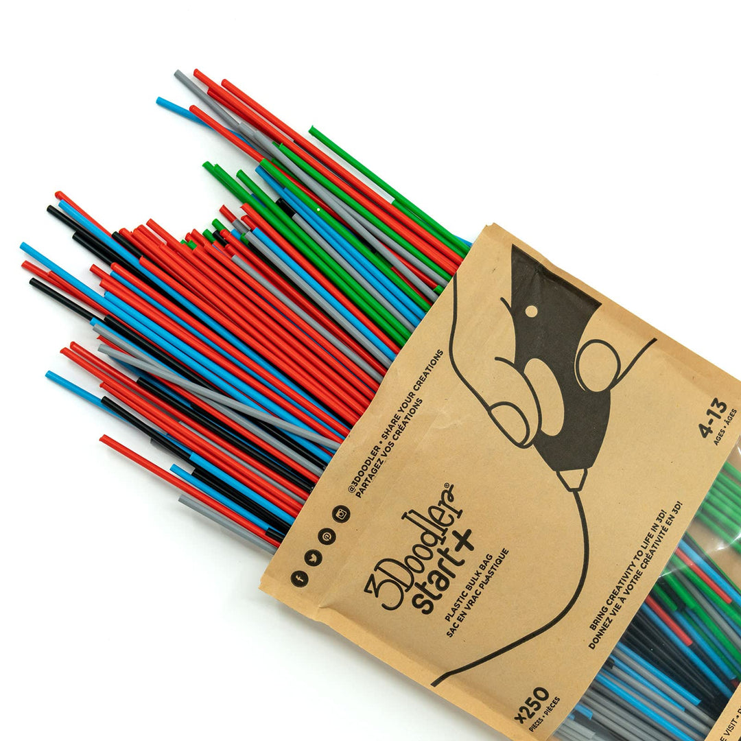 3Doodler 3DS-ECO-MIX2-250 3D-Stift-Nachfüllpackung aus Kunststoff, 250 Stück – Mix 2 (Primary Pow),