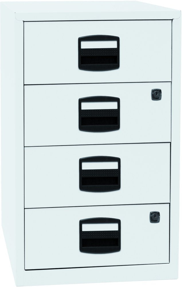 Bisley Home Beistellschrank PFA, 4 Universalschubladen, Metall, 696 Verkehrsweiss, 40 x 41.3 x 67.2