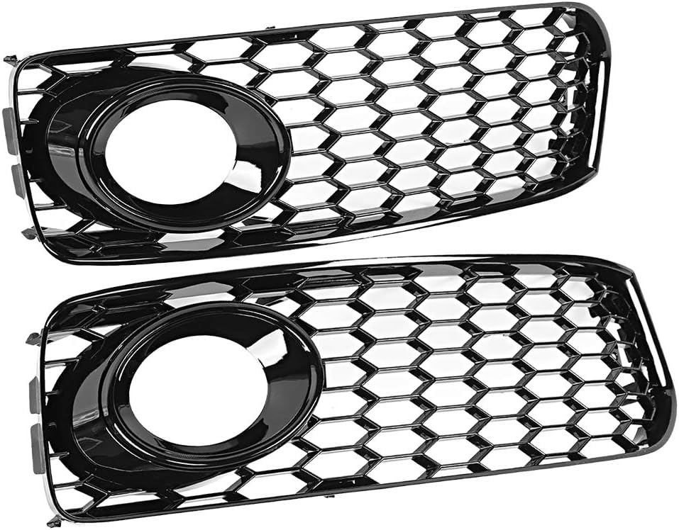 Qiilu Paar Nebelscheinwerfer Kühlergrill Modifikation Teile Passend für Audi A5 S-Line/S5 B8 RS5