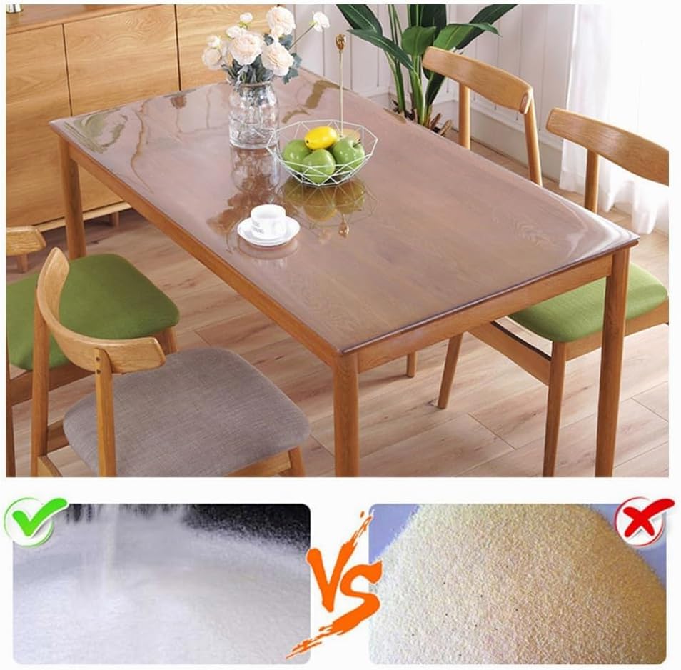 LAVOUP Tischschutz transparent 2 mm PVC abwischbar wasserdicht für Zuhause, Küche 80 x 100 cm, trans