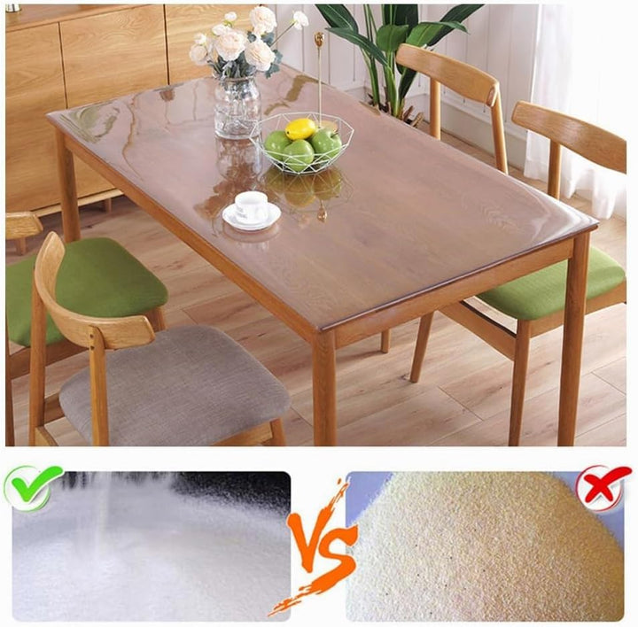 LAVOUP Tischschutz transparent 2 mm PVC abwischbar wasserdicht für Zuhause, Küche 80 x 110 cm, trans