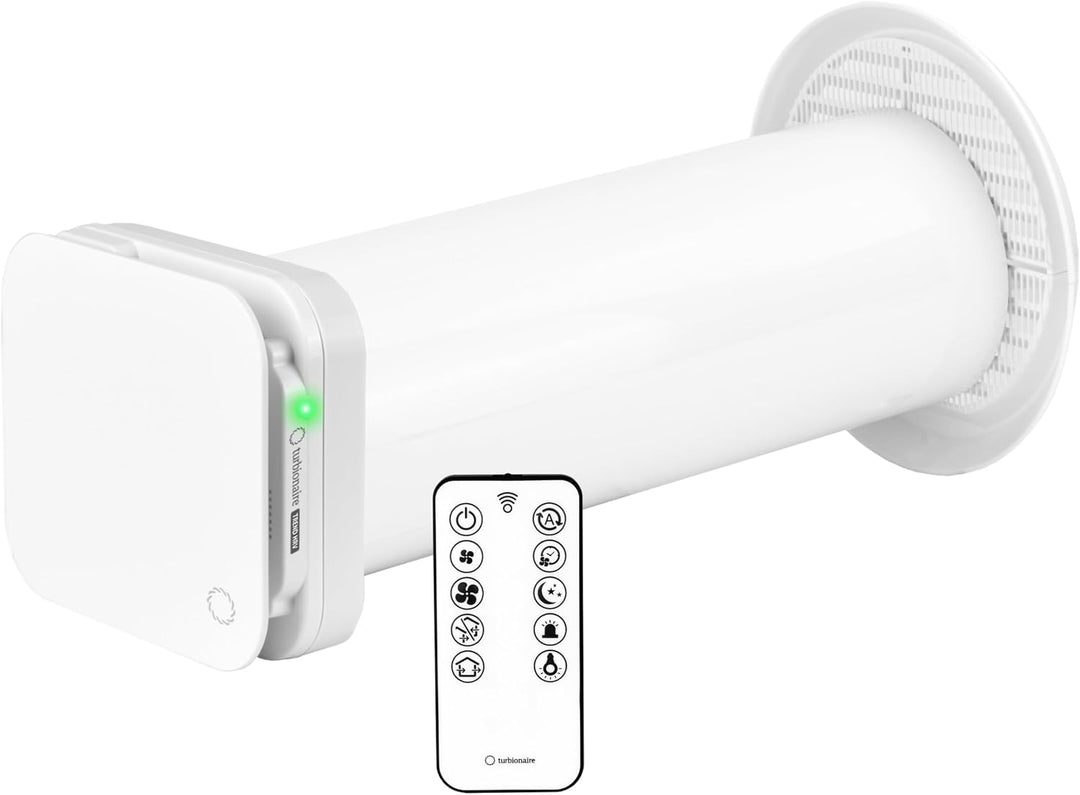 Turbionaire Trend HRV CMV Dezentrale Belüftung mit Keramik-Wärmerückgewinnung, Feuchtigkeitssensor,F