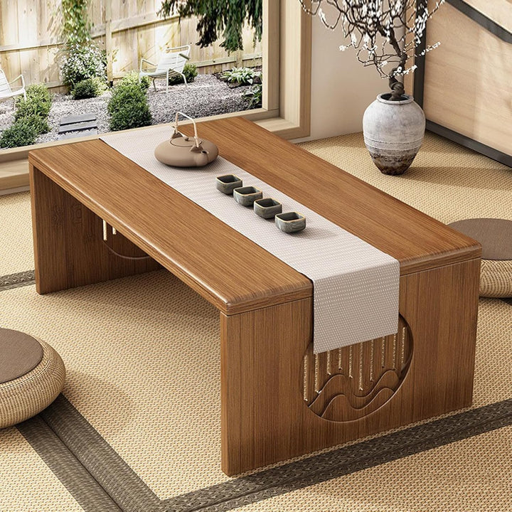 Japanischer klappbarer Bodentisch, Bambus Meditations-Tisch zum Sitzen auf dem Boden, tragbarer Teet