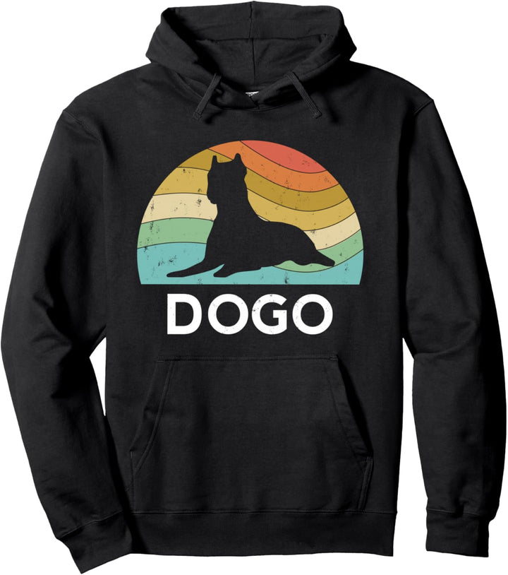 Dogo Argentino Hund Haustier Liebe Rettung Retro Männer Pullover Hoodie