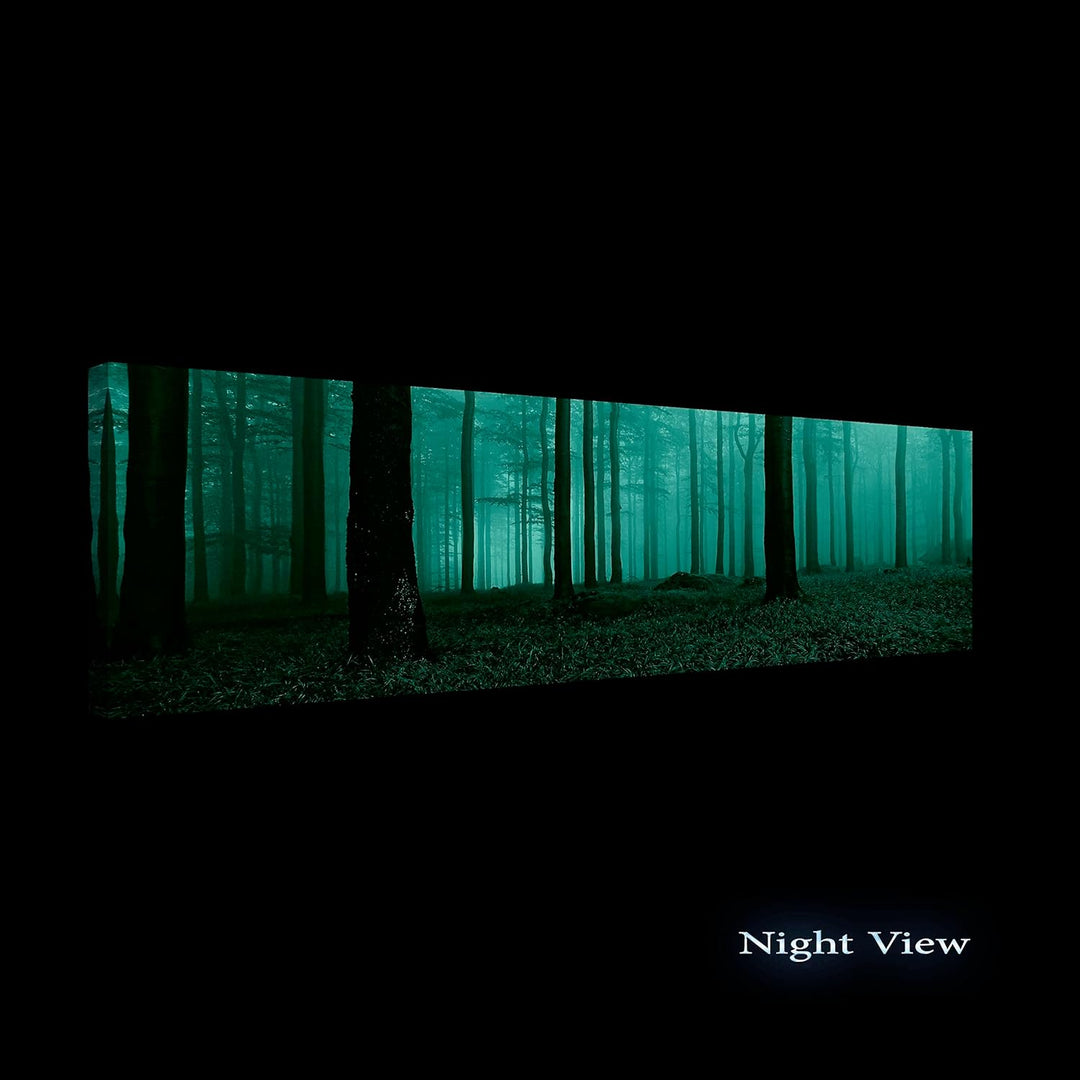 Startonight Bilder Morgen im Wald, Leinwandbilder Moderne Kunst, Bäume Wanddeko Kunstdrucke, Wandbil