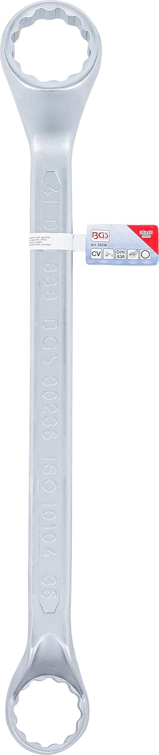 BGS 30236 | Doppel-Ringschlüssel | tief gekröpft | SW 36 x 41 mm Schlüsselweite: 36 x 41 mm, Schlüss