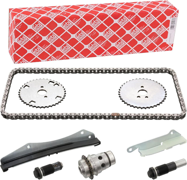febi bilstein 102120 Steuerkettensatz für Nockenwelle, mit Gleitschienen und Kettenspanner , 1 Stück
