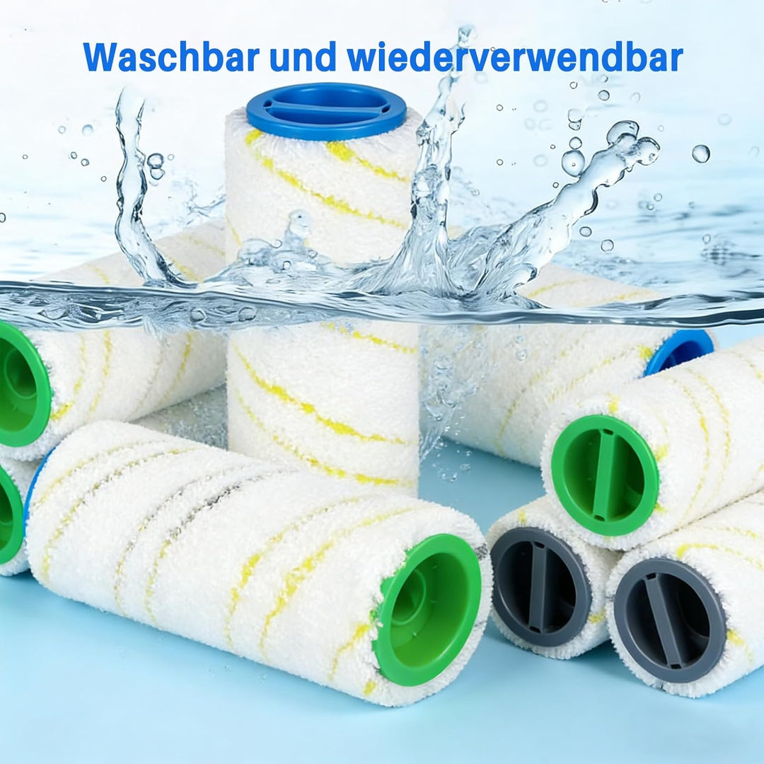 8 Stück Walzenset für Karcher FC7 FC3 FC5 EWM2 Staubsaugerbürste, Mikrofaser Rollen für Karcher Bode