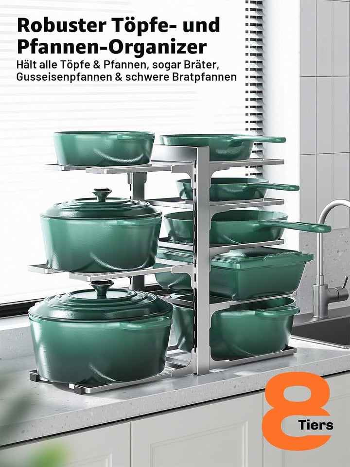 MUDEELA Topf- und Pfannen-Organizer unter dem Schrank, robuster Topf- und Pfannen-Organizer, Küchens