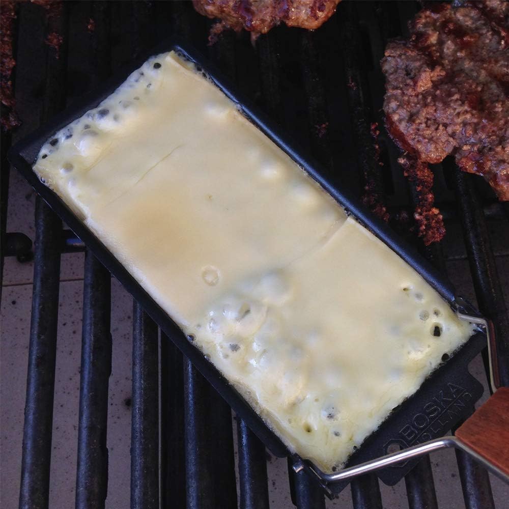 TAMUME Käse Griller Käse Schmelzgerät Tragbar Kerzenlicht Raclette-Metall Antihaft-Käsepfanne (Nero)