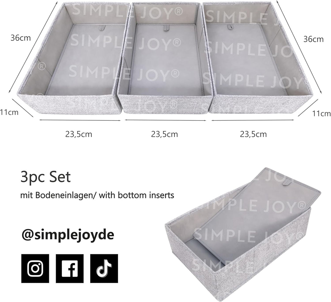 SIMPLE JOY® Schubladen Ordnungsystem Boxen für Ikea (NORDLI (3 Fächer)), NORDLI (3 Fächer)