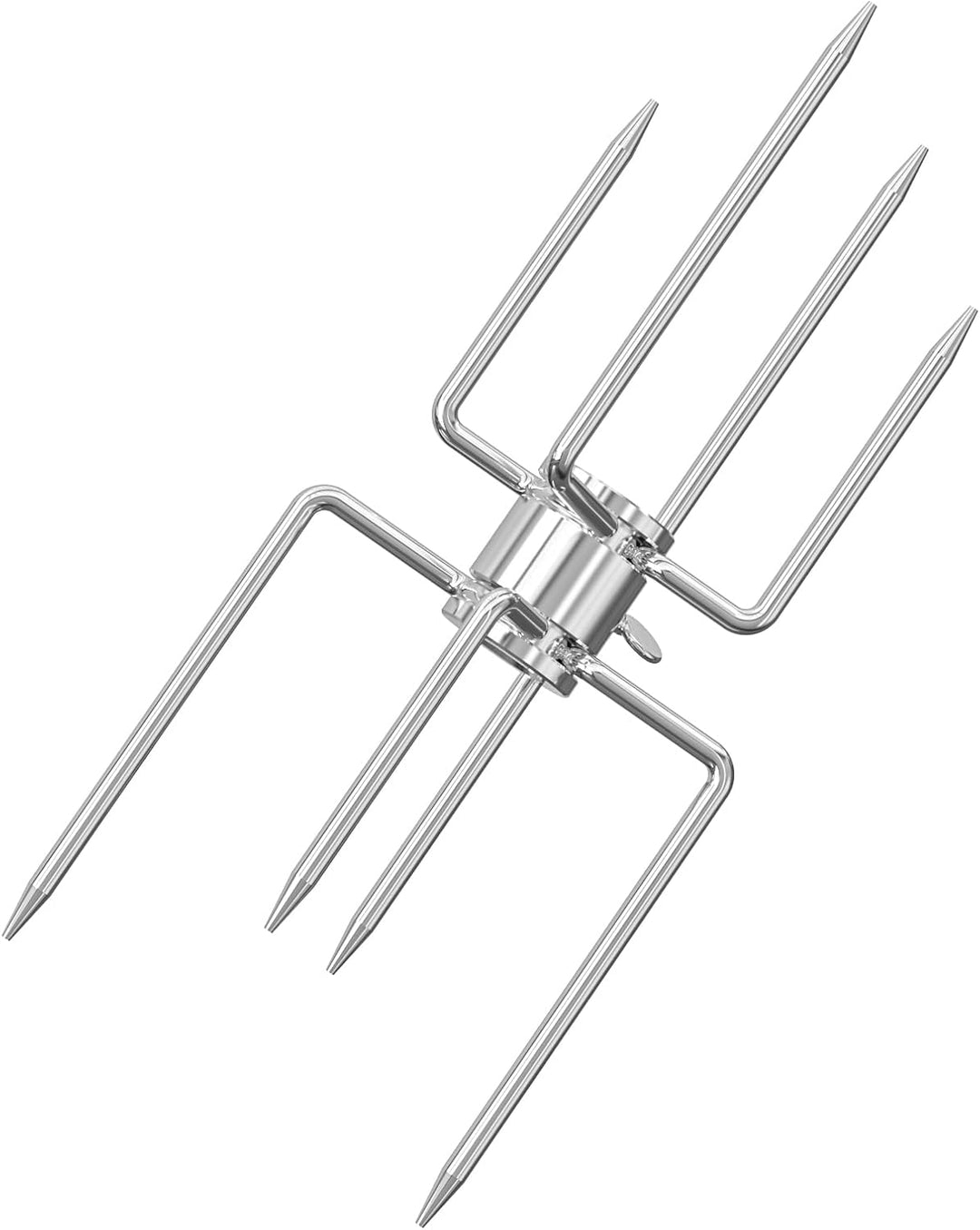 onlyfire Doppel-Fleischklammer, Fleischnadeln für Grillspiess Rotisserie, Drehspiess für 12mm Hexago