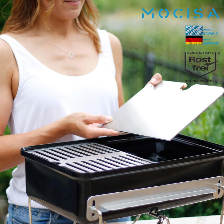 Edelstahl Grillrost und Plancha für Weber Go-Anywhere | spülmaschinenfest | Set aus 2 Hälften 40.7 x
