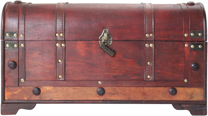 HMF 6402-154 Vintage Holztruhe mit Schloss | 54 x 28 x 30 cm | Gross | Mexiko 54 cm, Mexiko, 54 cm,