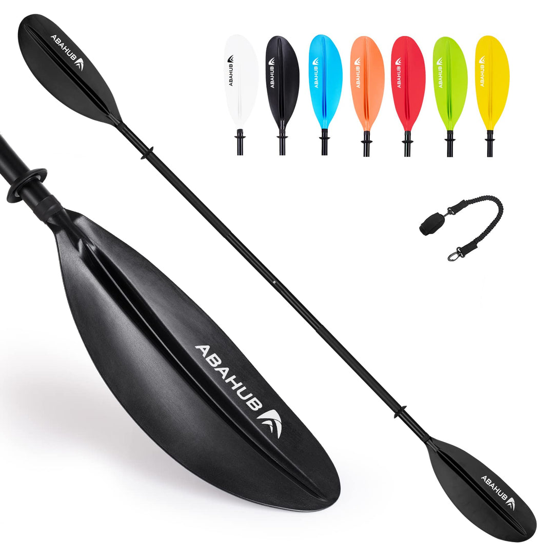 Abahub 218/230/241cm Kajak Paddel Aluminium Doppelpaddel mit Paddelleine für Kajakfahren Ruderboot K