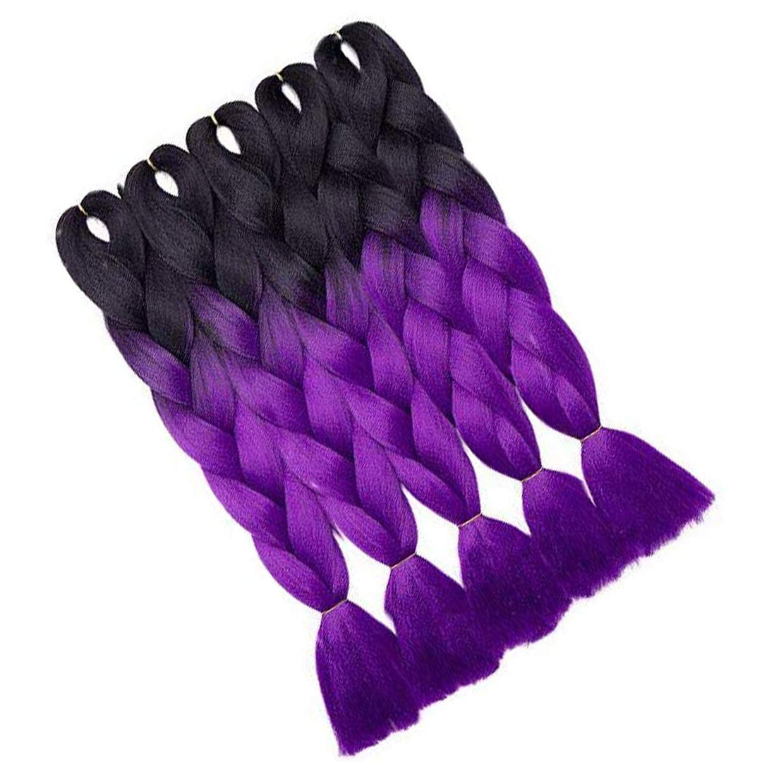 5 Packs Braids Extensions Flechten Hair Extensions Crochet Haar Kunsthaar Colorful Schwarz bis Lila