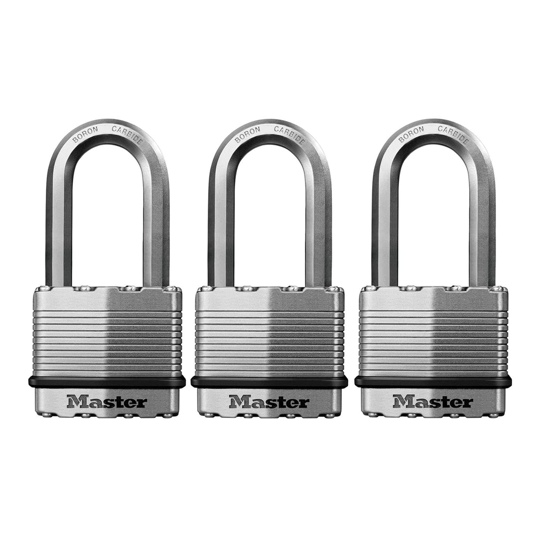 Master Lock M5XTRILH Magnum Vorhängeschloss mit Schlüssel, 3 Stück, gleichschlieÃŸend 3 Pack, Keyed-