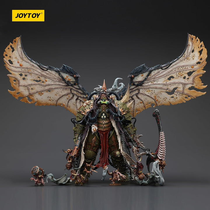 JOYTOY Warhammer 40k Mortarion，Daemon Primarch of Nurgle with Ancient Weapons‘The Lantern' and ‘Sile