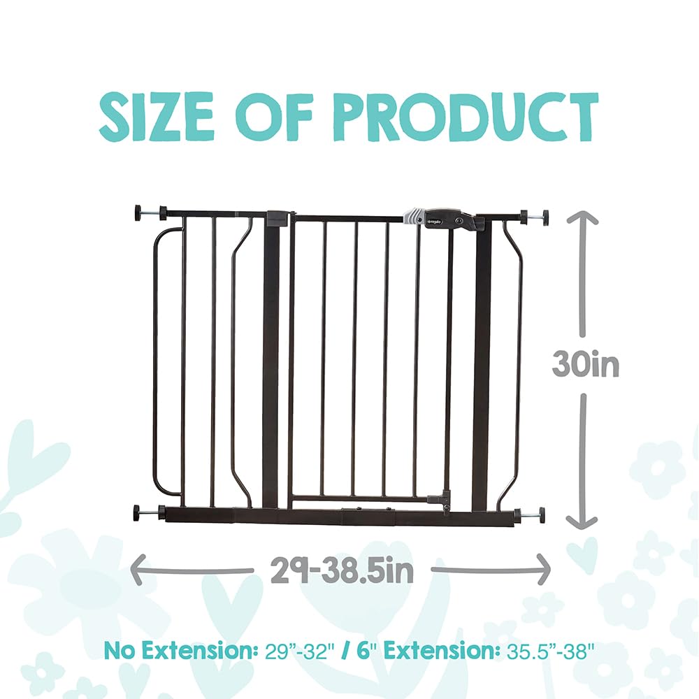Regalo Easy Step Extra Wide Baby Gate Schwarzes Schutzgitter, Schwarzes Schutzgitter