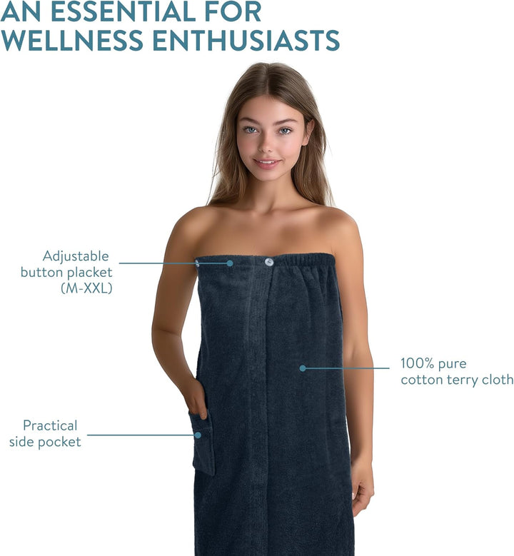 Sauna Frottee Kilt Sarong M-XXL Damen JEMIDI 100% Baumwolle Saunakilt Saunasarong Saunatuch (Damen D