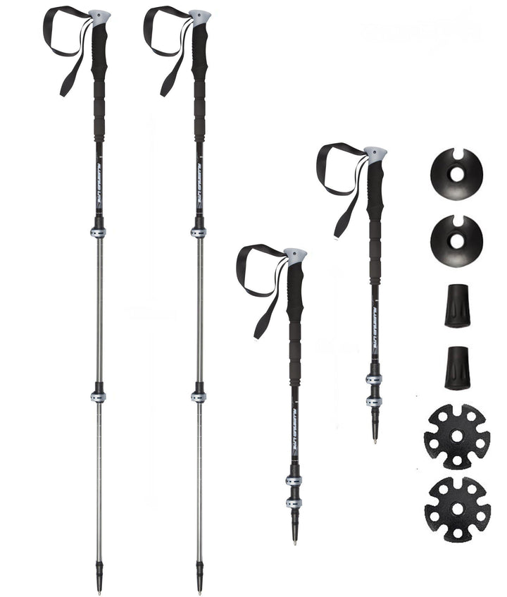 SKINSTAR T1 Tourenstock Trekkingstöcke Skistock Skitourenstock Skistöcke Wandern BLACK/GREY, BLACK/G