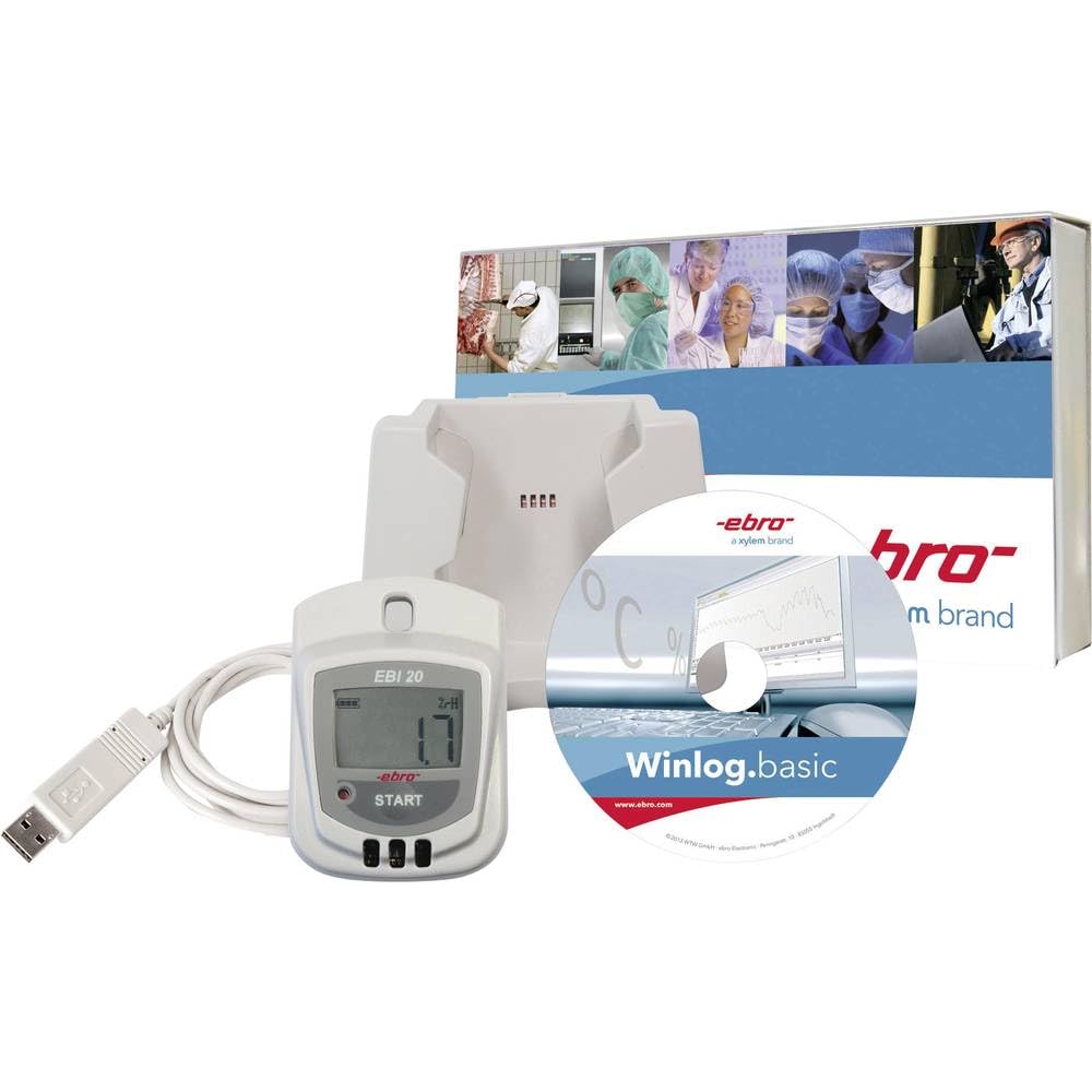 Ebro 1601-0048-Z EBI 20-TH1-Set Multi-Datenlogger Messgrösse Luftfeuchtigkeit, Temperatur -30 bis +