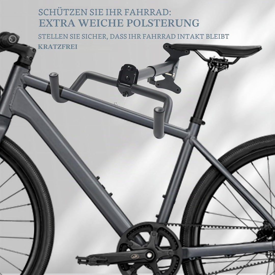 Fahrrad Wandhalterung, Klappbar Fahrradhalterung Wand bis 25kg, Winkel＆Wandabstand Einstellbar, mit