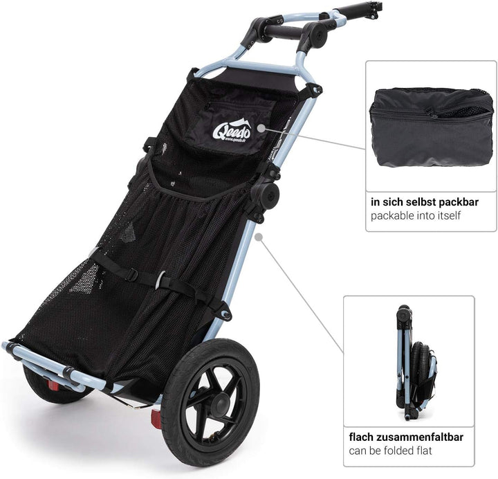 Qeedo Travoy Fahrrad Lastenanhänger (2020) Set Gepäcknetz - Cool Grey