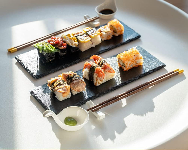 WLWNWFT Sushi Set 30x10 cm, Sushi Geschirr Set 2er Set, Sushi Teller Sushi Geschirr Sushi Platte Sch