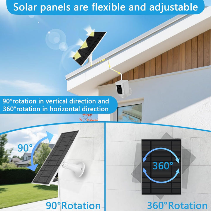 LURICO Solarmodul für Ring Kamera,6W Kamera Solarpanel Kompatibel mit Ring Spotlight Cam/Pro/Plus un