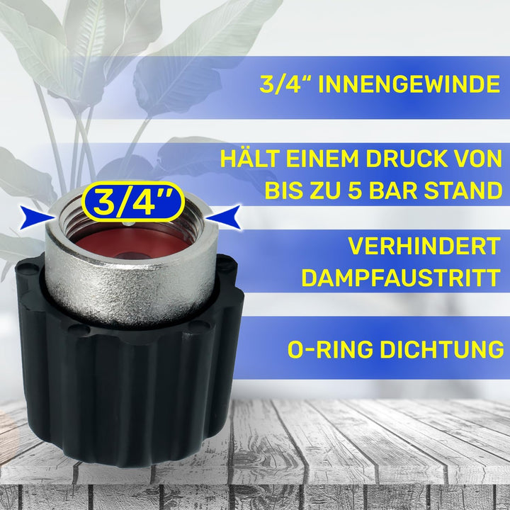 MONTERAL Universell Ventil des Dampfbügelstation mit 3/4" Innengewinde bis zu 5 Bar - Made IN Italy