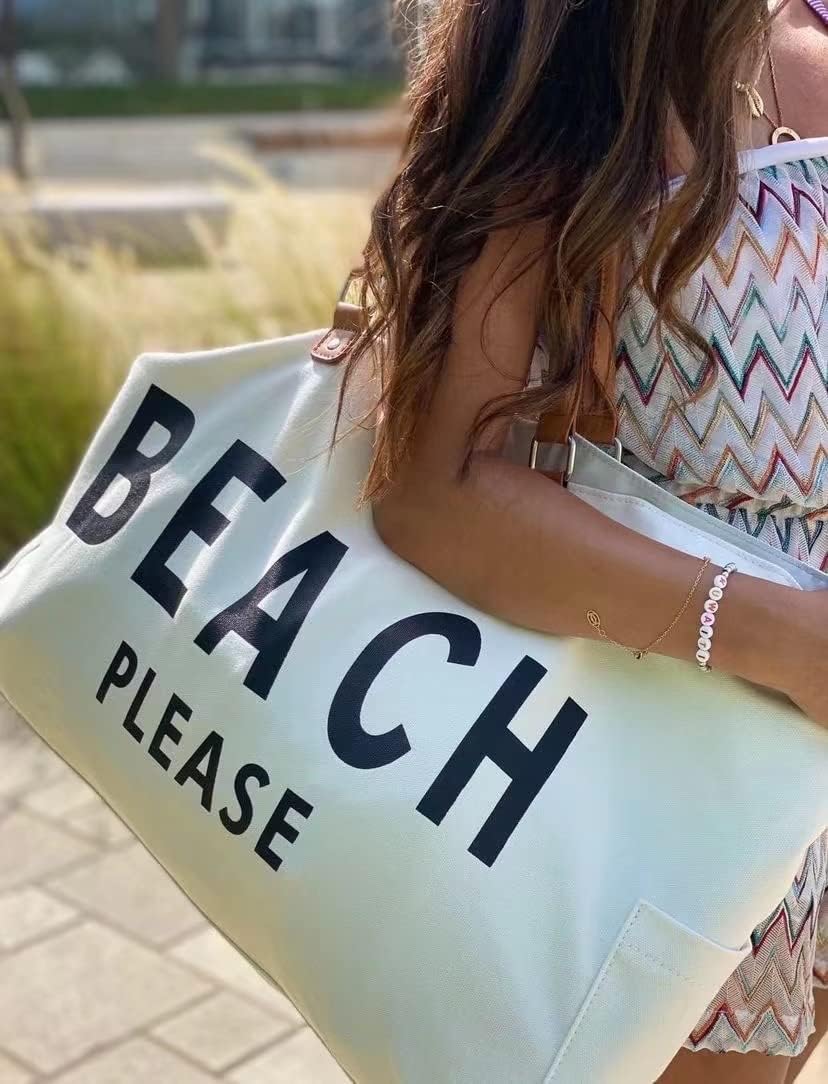 Lamyba Strandtasche für Damen, wasserdicht, sanddicht, Weiss/opulenter Garten, X-Large Weekend Vibes