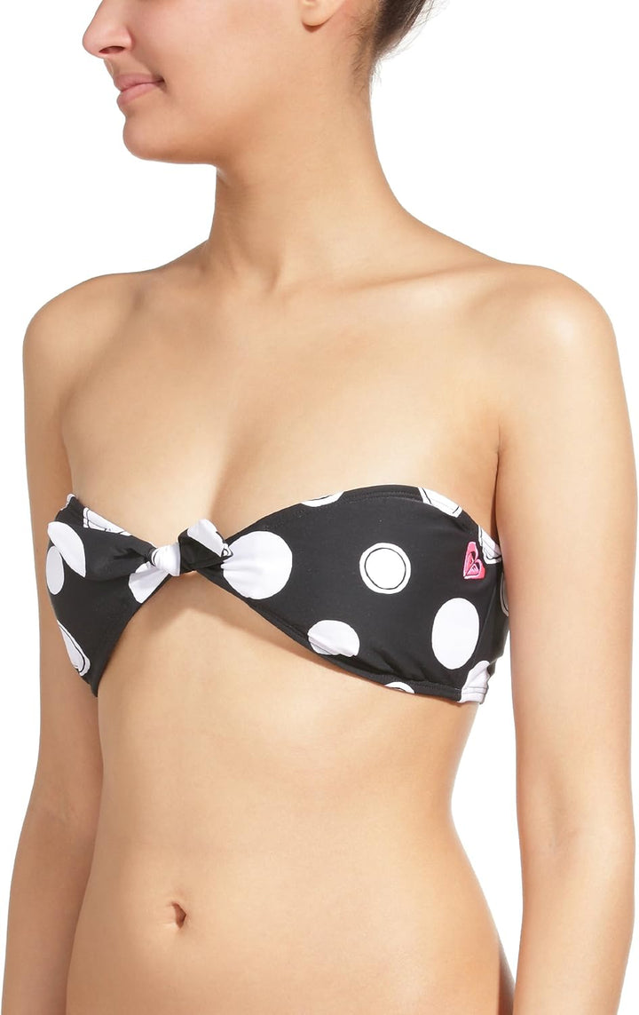 Roxy Damen Bikini Oberteil Tropical Dots Knotted Bandeau 40 Schwarz, 40 Schwarz